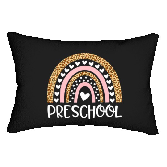 Preschool Teacher Leopard Rainbow Teacher Back To Lumbar Pillows