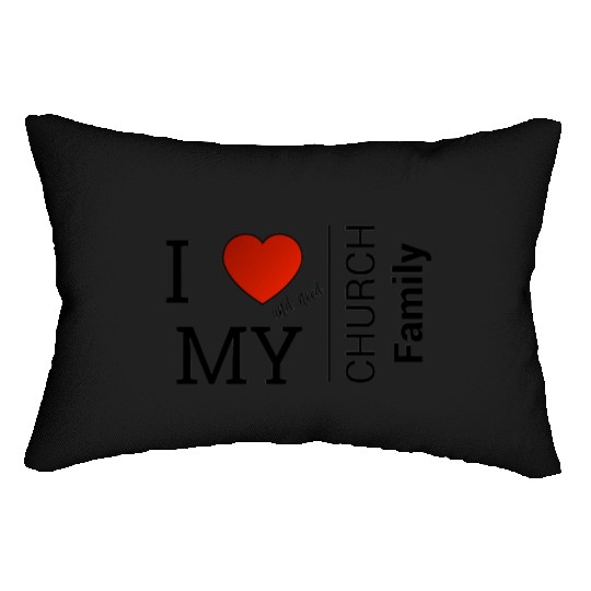 i love my church family Lumbar Pillows