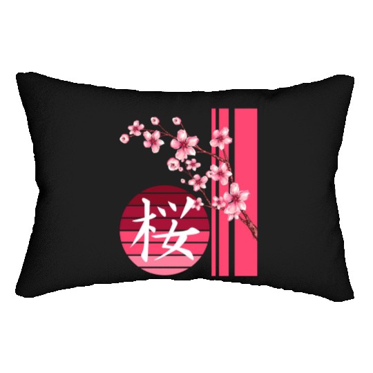 Sakura Flowers Spring Cherry Blossoms Japanese Kan Lumbar Pillows