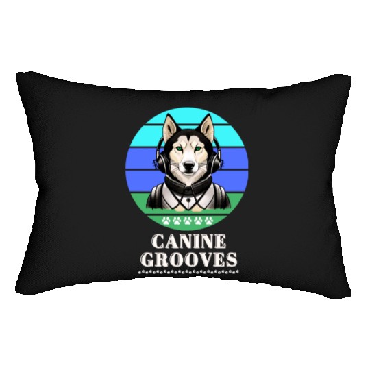 Canine Grooves - Digital Robotic Siberian Husky Lumbar Pillows