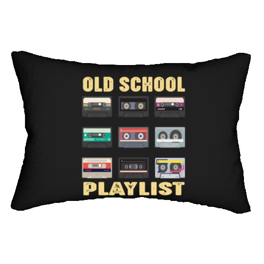 Old School Playlist Retro 80s 90s Music Party Lumbar Pillows