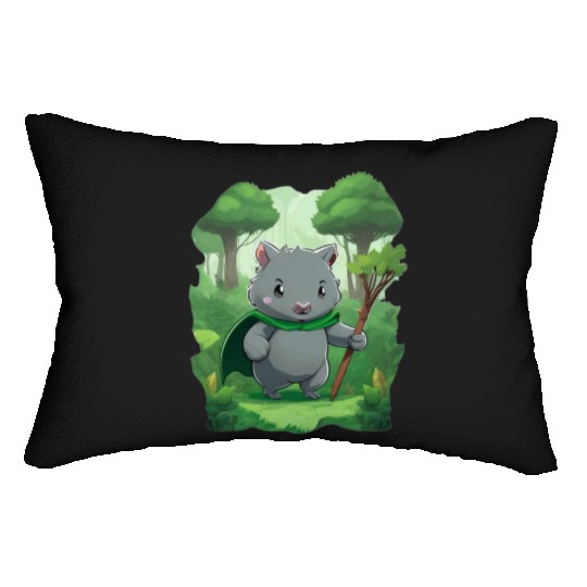 Wombat Hero - Green Cape Wombat Lumbar Pillows