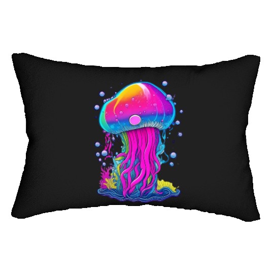 Vibrant Jellyfish Colorful Lumbar Pillows