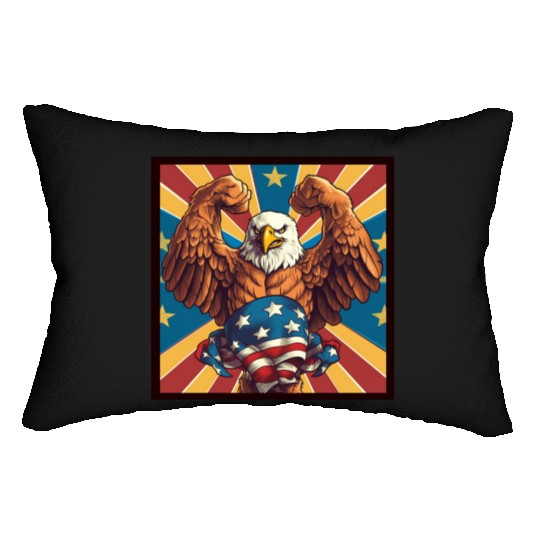 Swole-fest in the United States (4th of July) Lumbar Pillows
