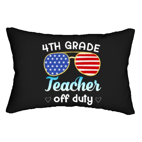 4th grade teacher off duty Lumbar Pillows