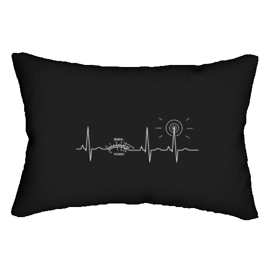 Ham radio heartbeat motif Lumbar Pillows