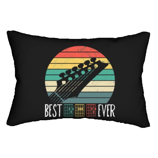 Best Dad Ever Guitar Music Vintage Fathers Day Lumbar Pillows