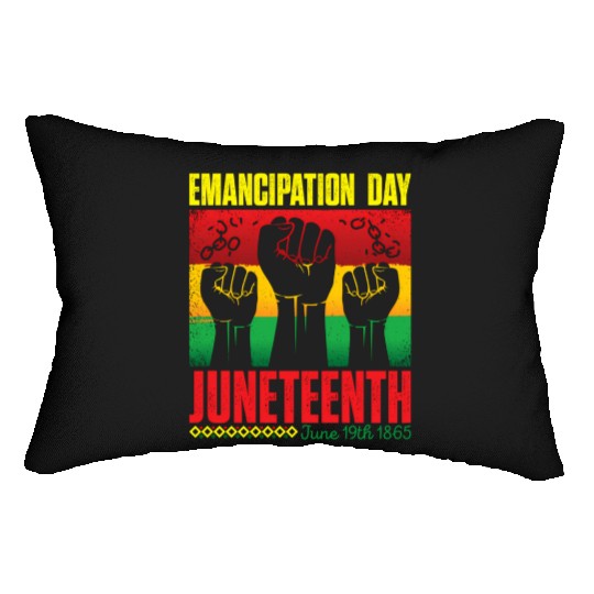 Ecipation Day 1865 African American Juneteenth Fla Lumbar Pillows