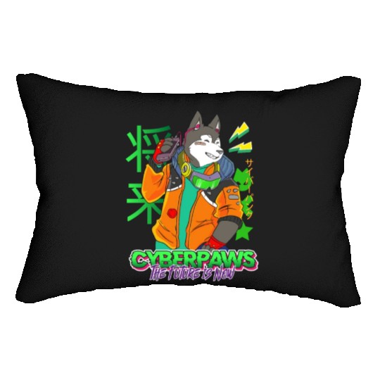 Cyberpunk Futuristic Dog Lumbar Pillows