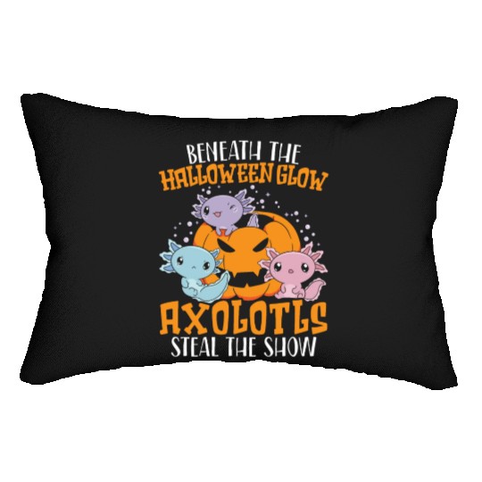Axolotl Halloween Trick Or Treat Amphibian Axolotl Lumbar Pillows