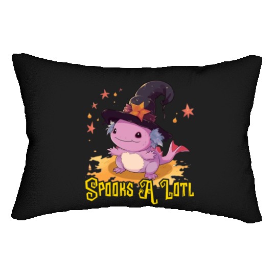 Axolotl Halloween Trick Or Treat Amphibian Axolotl Lumbar Pillows