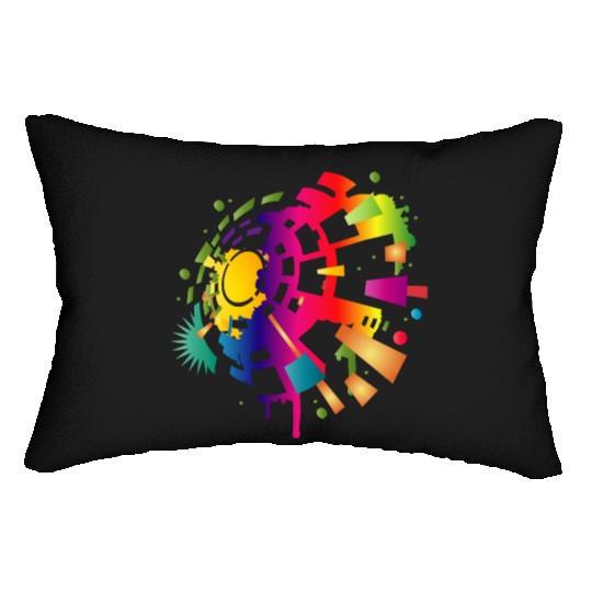 colorful sound symbol for festival season Lumbar Pillows