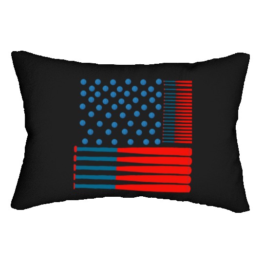 Baseball Stars & Stripes: A Patriotic Swing Lumbar Pillows