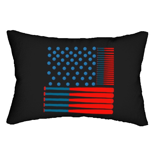 Baseball Stars & Stripes: A Patriotic Swing Lumbar Pillows