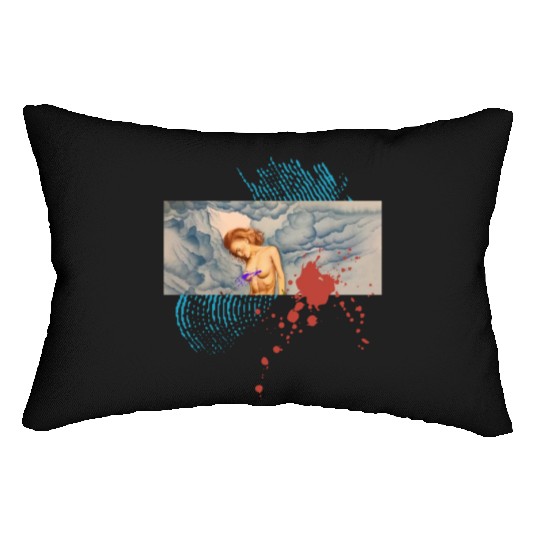 storm clouds girl Lumbar Pillows