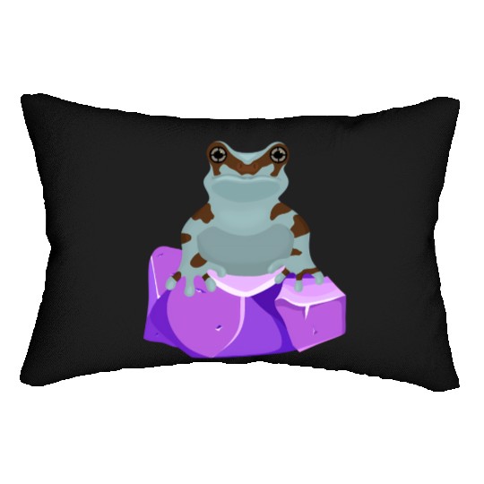 Frog Crystal Amethyst Gemstone For Toad Owners Lumbar Pillows