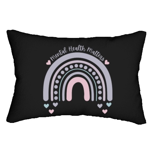 Mental Health Matters | Rainbow French Gray Lumbar Pillows