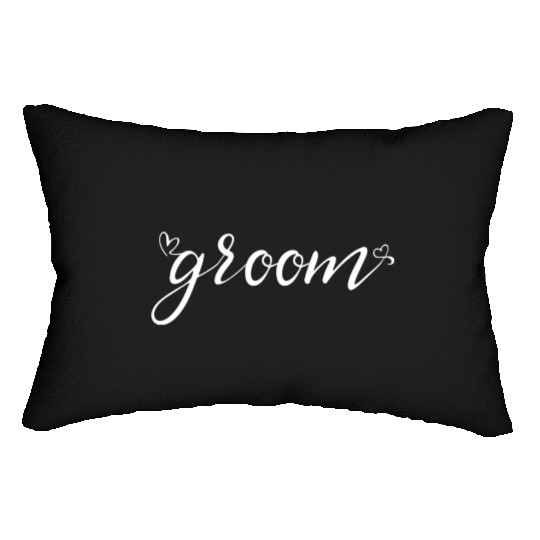 Groom And Bride Wedding Just Married Lumbar Pillows