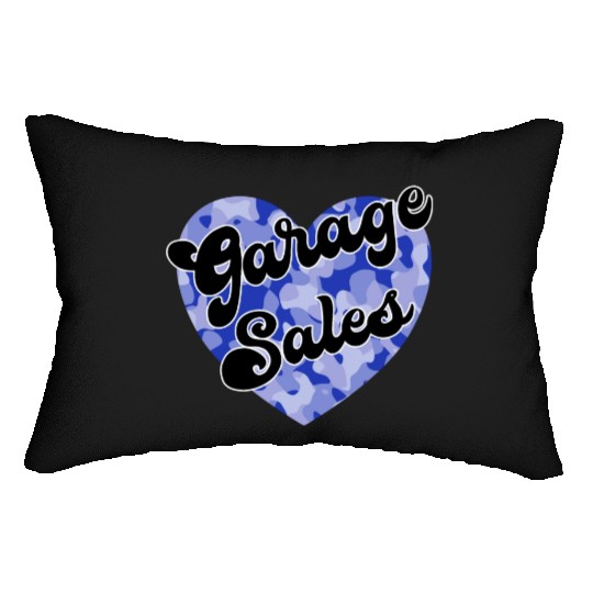 Garage Sales blue camo heart Lumbar Pillows