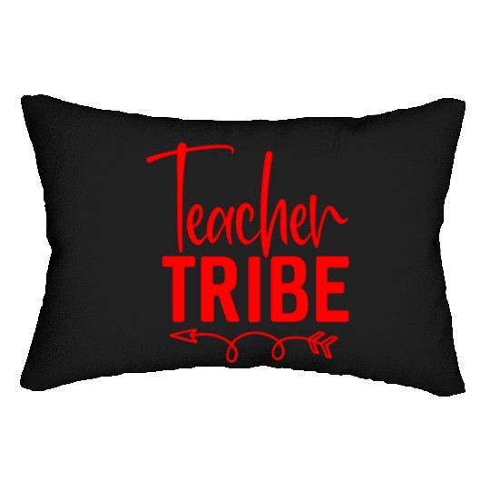 Red Quote Teacher Tribe Lumbar Pillows