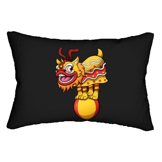 Lion Dance Act Lumbar Pillows