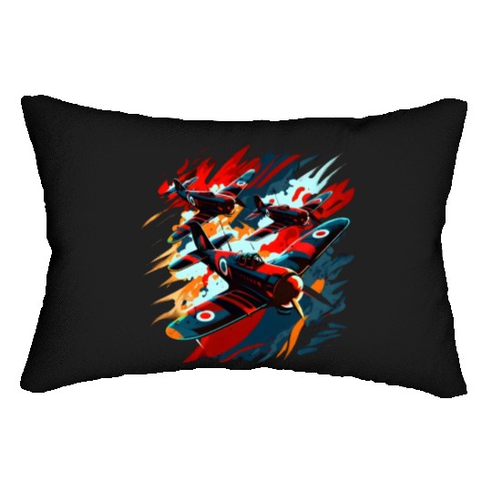 Spitfire Airplane Vintage Pilot Aviator Military Lumbar Pillows