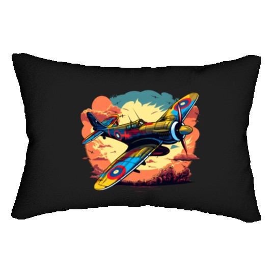 Spitfire Airplane Vintage Pilot Aviator Military Lumbar Pillows