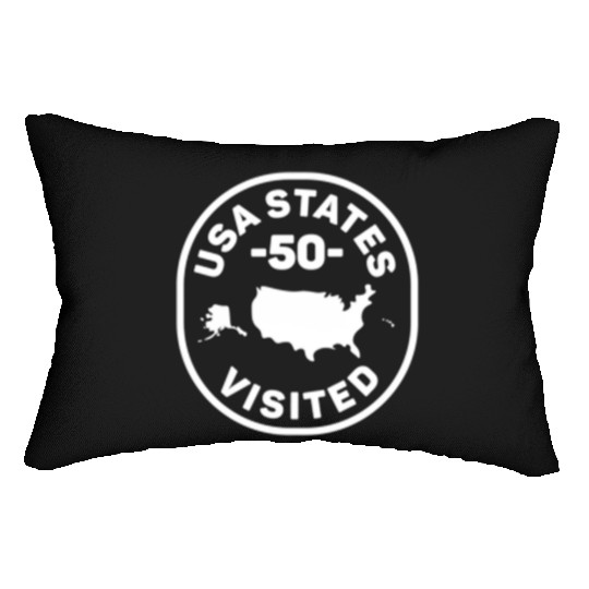 All 50 Us States Visited Lumbar Pillows