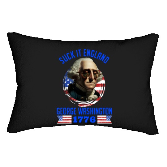 George Washington 1776 Suck it England USA Lumbar Pillows