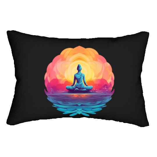 Women's Yoga Meditation Lotus Design Lumbar Pillows