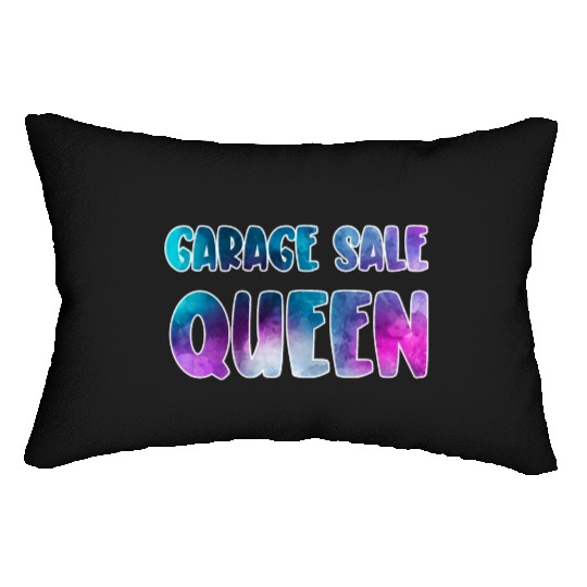 Garage Sale Queen blue purple watercolor Lumbar Pillows