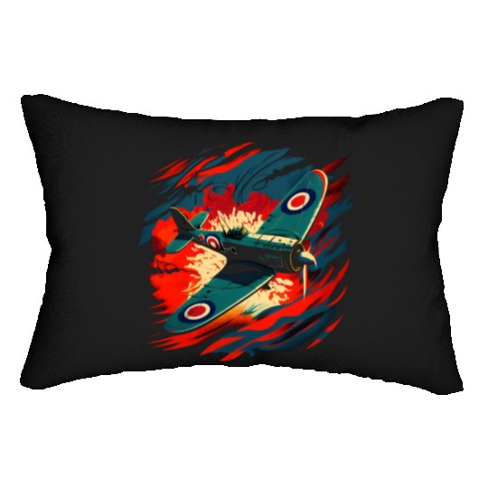 Spitfire Airplane Vintage Pilot Aviator Military Lumbar Pillows