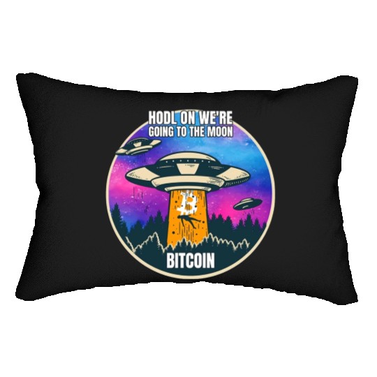 Hodl - Moon - UFO - BITCOIN Blockchain - Crypto Lumbar Pillows