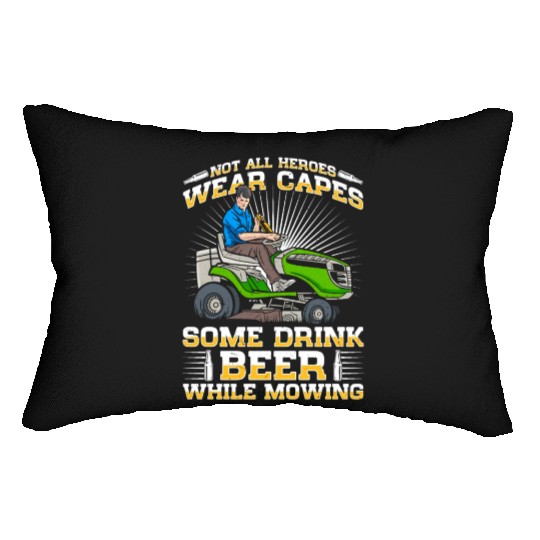 Lawn Mowing Lawn Mower Gardener Gardening Beer Lumbar Pillows
