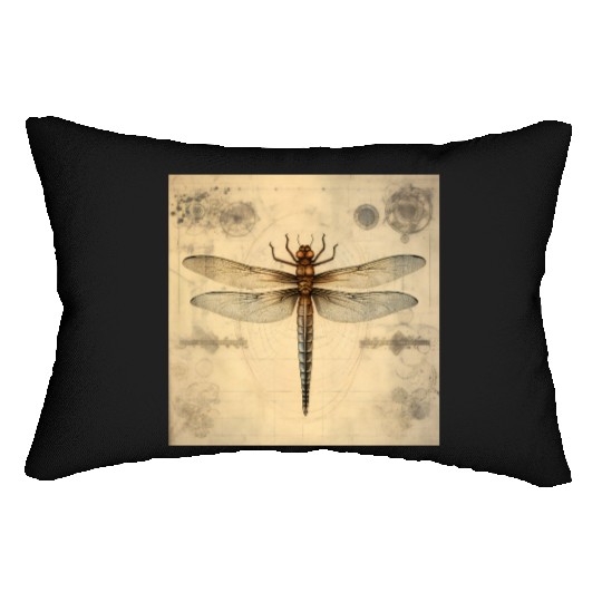 A diagrammatic drawing of a dragonfly Lumbar Pillows