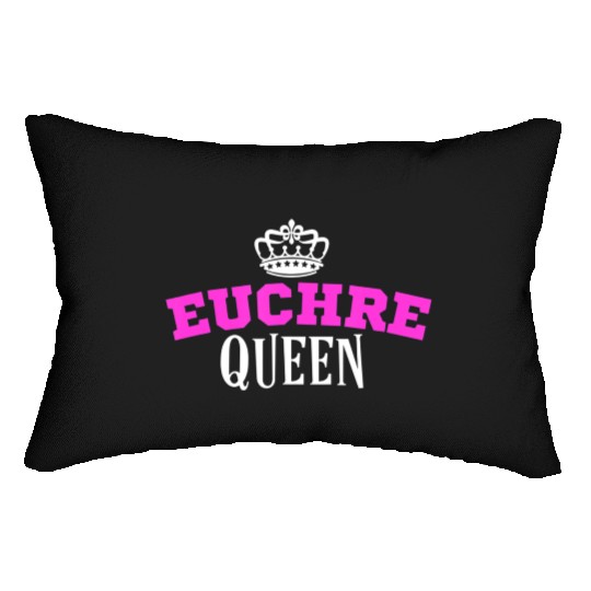 Euchre Card Game Queen Mom Gift Aunt Hearts Lumbar Pillows