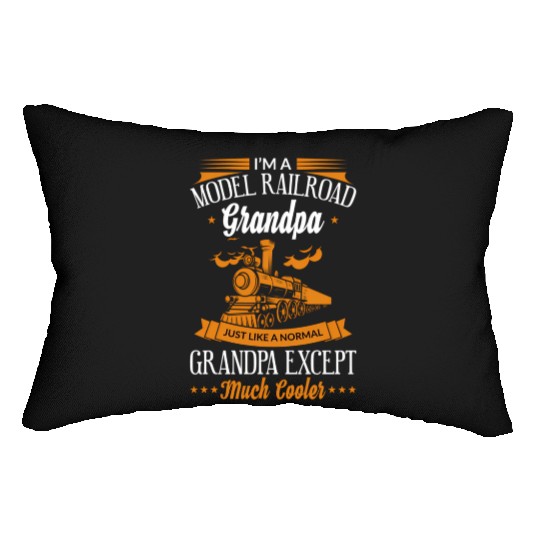 Model Railroad Train Grandpa Grandparent Lumbar Pillows