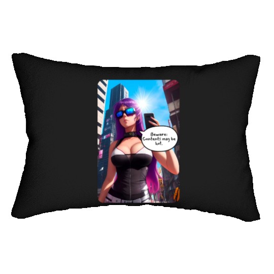 Cyberpunk Waifu Influencer Design 5 Lumbar Pillows