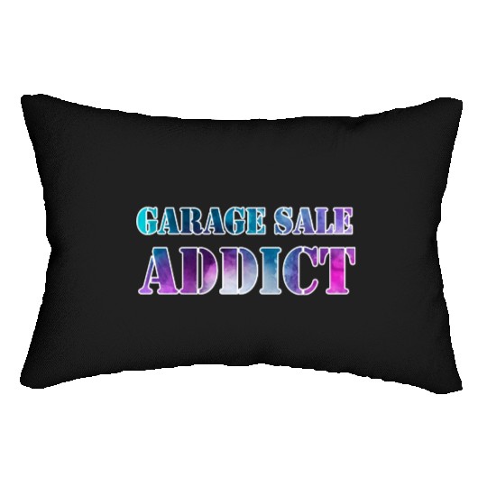 Garage Sale Addict blue purple watercolor Lumbar Pillows