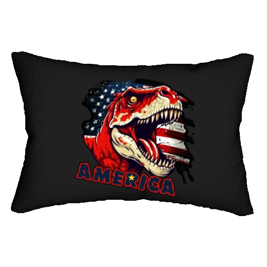 Dinosaur Independence Day Lumbar Pillows