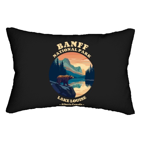 Vintage Retro Canadian Banff National Park Lumbar Pillows