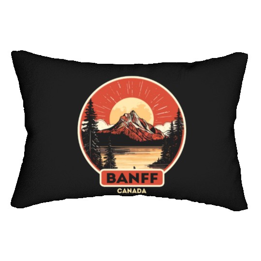Vintage Retro Canadian Banff National Park Lumbar Pillows