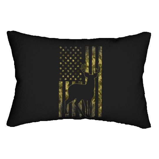 Mule Buck Deer Hunting American Camouflage Usa Fla Lumbar Pillows