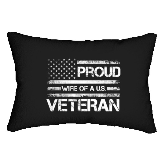 Veterans Proud Wives Of Us Veterans American Flag Lumbar Pillows