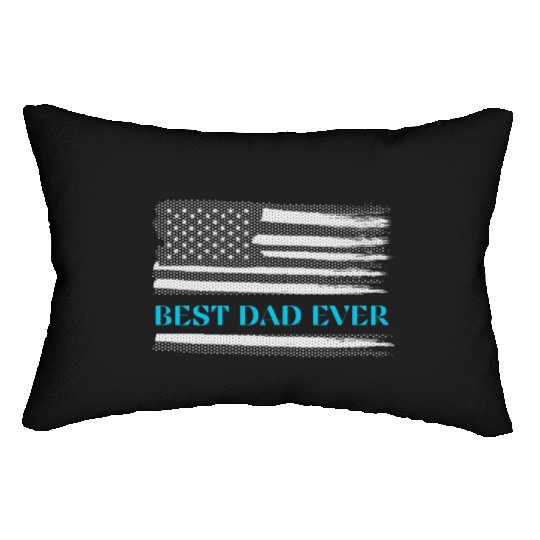 Father s day Best Dad ever with us flag Lumbar Pillows