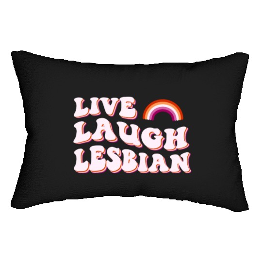 live laugh lesbian Pride Month Lumbar Pillows