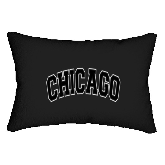 Chicago Illinois Il Varsity Style Black Text Lumbar Pillows