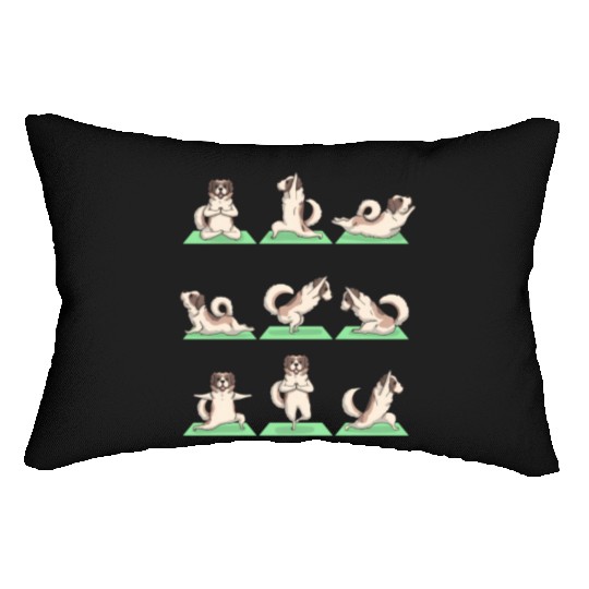 Saint Bernard Dog Yoga Pose Zen Workout Exercise Lumbar Pillows