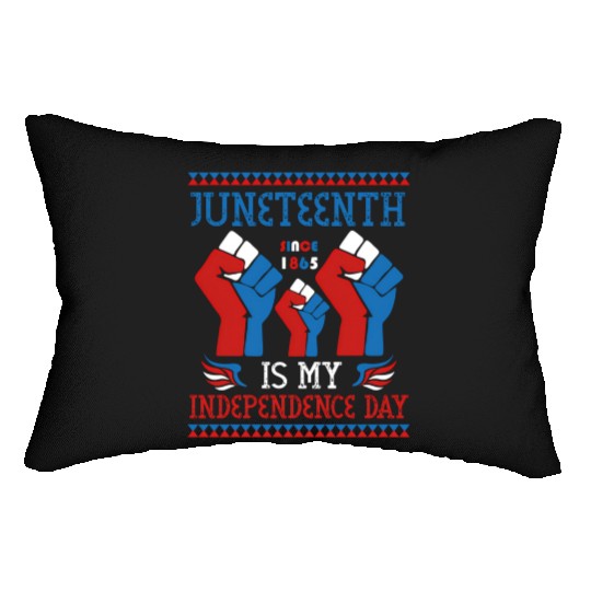 Juneteenth Is My Independence Day Since 1865 Red Lumbar Pillows