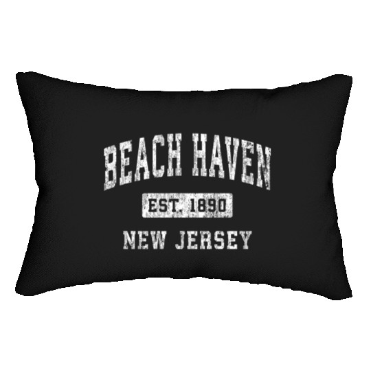 Beach Haven New Jersey Nj Established Sports Lumbar Pillows